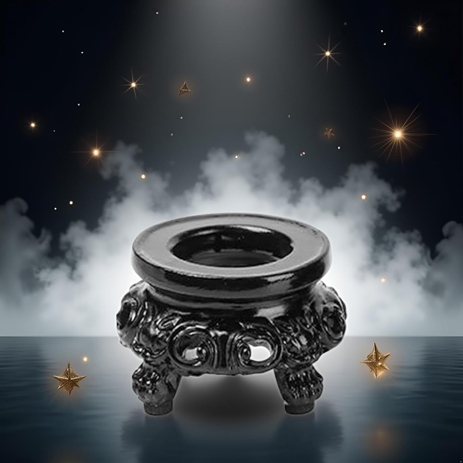 2Pcs Black Wooden Display Stand for Crystal Sphere Quartz Ball Holder Hollow Wood Stand Base for Crystal Ball Sphere Globe Stone Decoration Display Pedestals Home Decor,Crystal Ball Stand，Sphere Holder - Image 4
