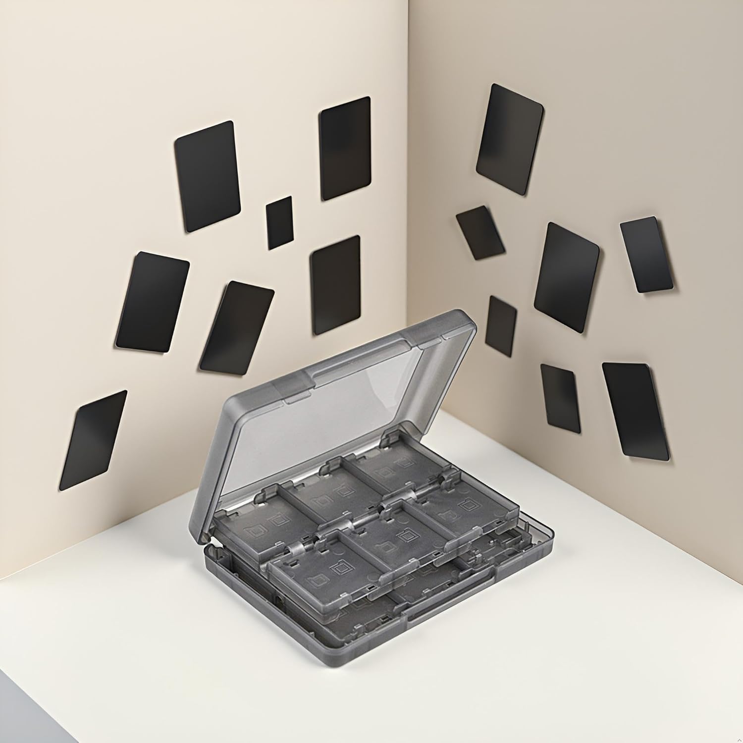 Black 26-in-1 Game Holder Case Fits up to 22 Games 2 SD Cards 2 Micro SD/TF Cards and 2 Stylus Pens for NEW 3DS / 3DS XL / 3DS LL - Image 2