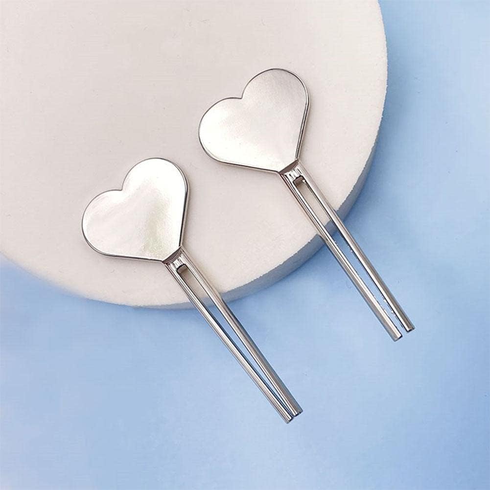 Silver Metal Manual Toothpaste Squeezer Heart Stainless Steel Dispenser Tube Squeezer Hand Cream Tube Key Roller Set Bathroom Accessories Daily Living Tube Squeezing Aids - Image 2