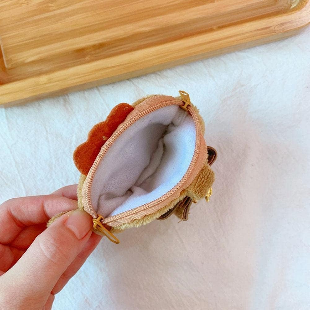 1Pc Brown Cute Plush Coin Purse Keychain, Mini Wrist Purse Bag, Japanese Creative Adjustable Soft Taiyaki Coin Pendant With Zipper Plush Pouch for Girl Women's Coin Purses and Pouches, Fish - Image 6