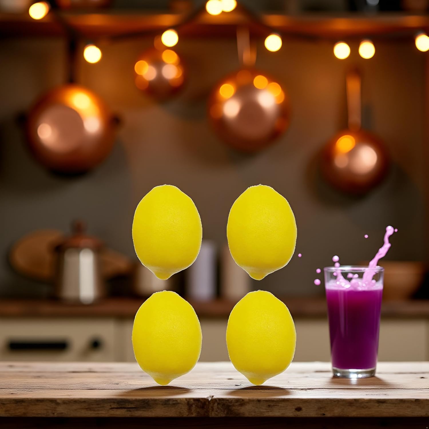 4 Pcs Artificial Yellow Lemons Lifelike Fake Fruit for Home Kitchen Party Decoration Photography Prop Artificial Fruit Artificial Plants and Flowers - Image 5