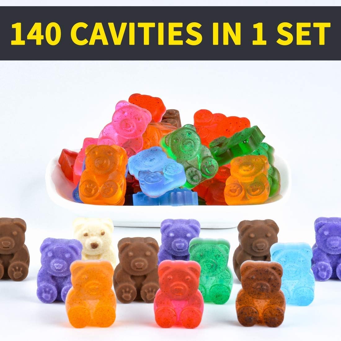 Gummy Bear Molds Candy Molds - 1 Inch Gummy Molds Bear Large Chocolate Molds Silicone 4 Pack LFGB Pinch Test Approved Best Food Grade Silicone - Image 2