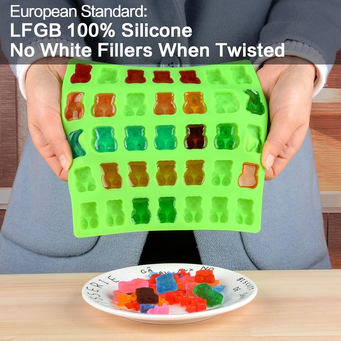 Gummy Bear Molds Candy Molds - 1 Inch Gummy Molds Bear Large Chocolate Molds Silicone 4 Pack LFGB Pinch Test Approved Best Food Grade Silicone - Image 4