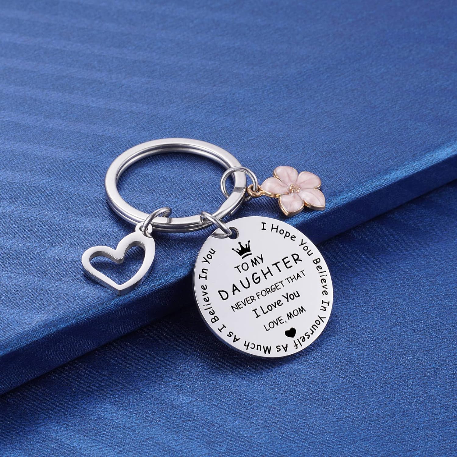 to My Daughter Keychain Gifts, Inspirational Graduation for Daughters from Mom, Sweet 16 18th 21st Birthday I Love You Keychain for Teen Girls - Image 2