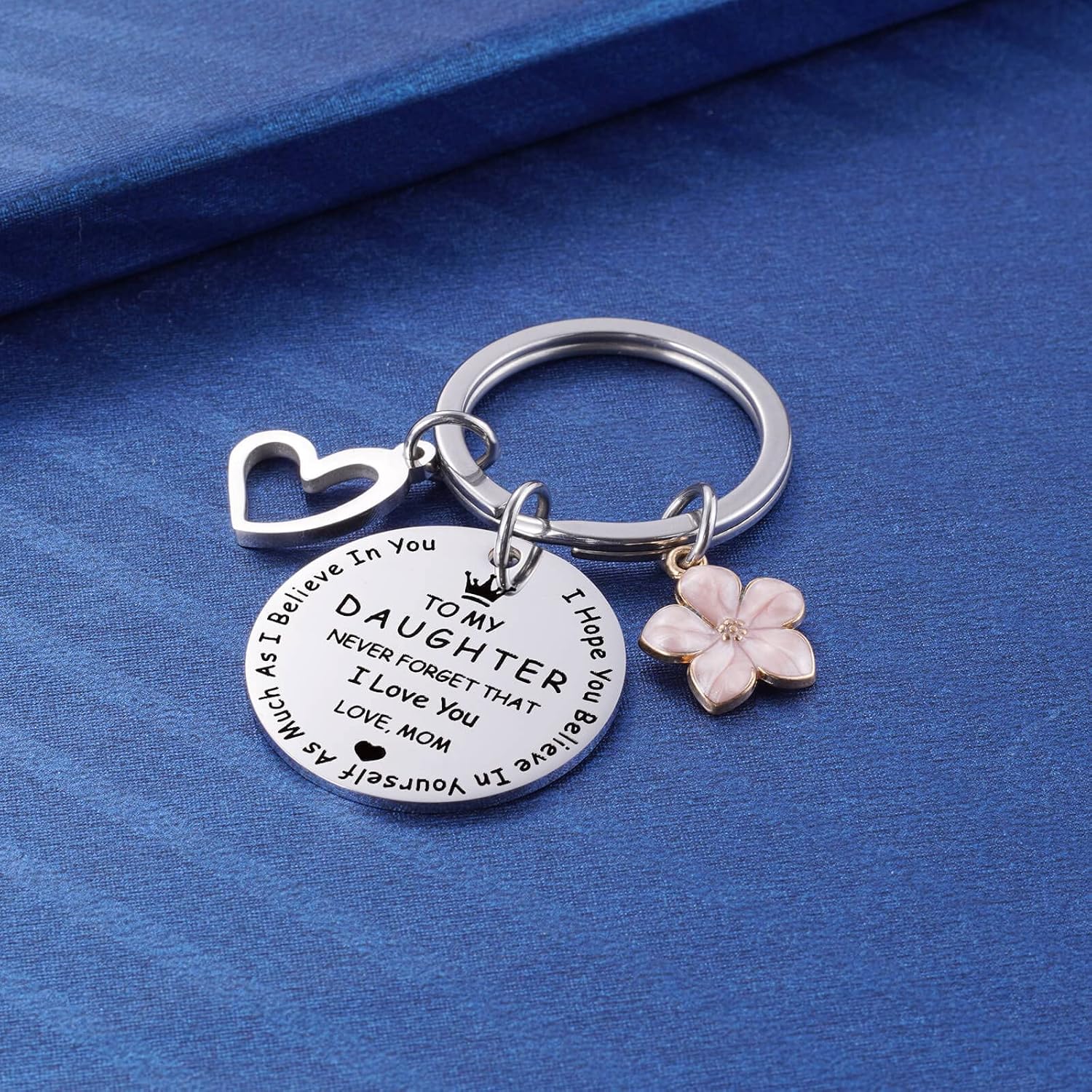 to My Daughter Keychain Gifts, Inspirational Graduation for Daughters from Mom, Sweet 16 18th 21st Birthday I Love You Keychain for Teen Girls - Image 3