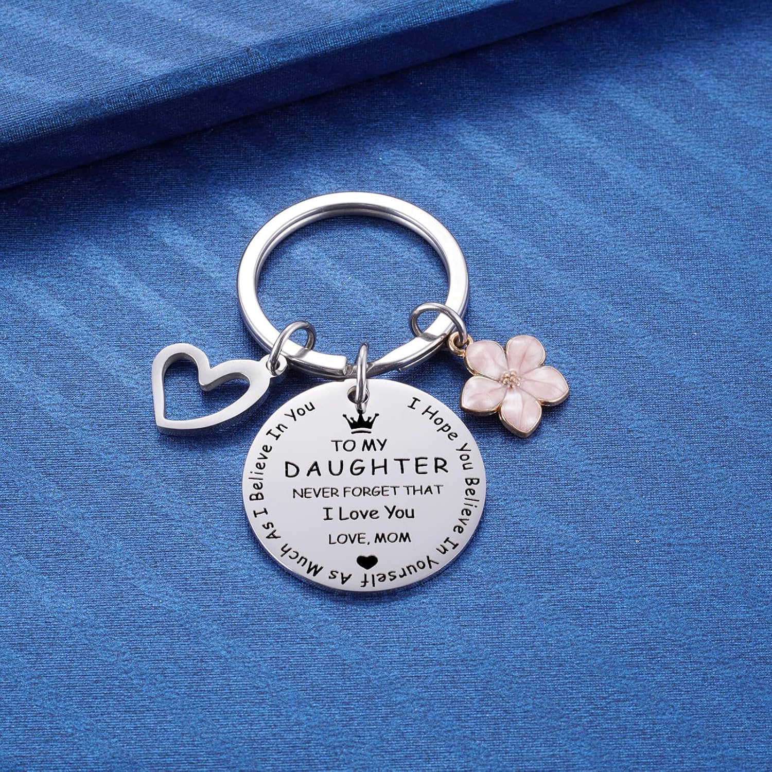 to My Daughter Keychain Gifts, Inspirational Graduation for Daughters from Mom, Sweet 16 18th 21st Birthday I Love You Keychain for Teen Girls - Image 4