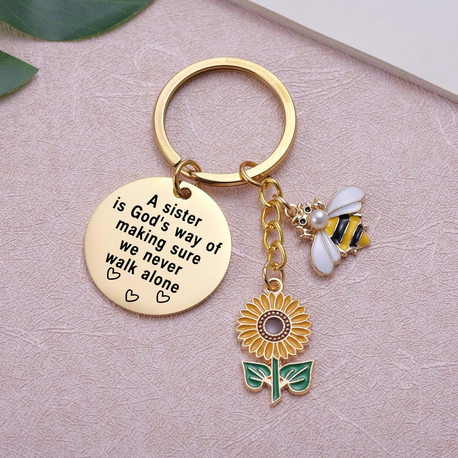 Sunflower Keychain for Women Inspirational Christmas Birthday Graduation Jewelry Gifts for Mom Daughter Wife Friend Sister - Image 1