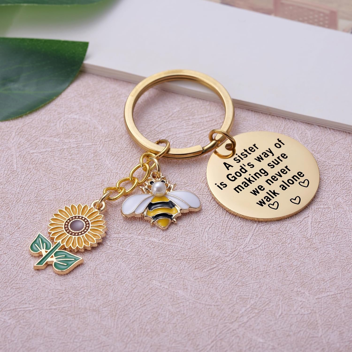 Sunflower Keychain for Women Inspirational Christmas Birthday Graduation Jewelry Gifts for Mom Daughter Wife Friend Sister - Image 2