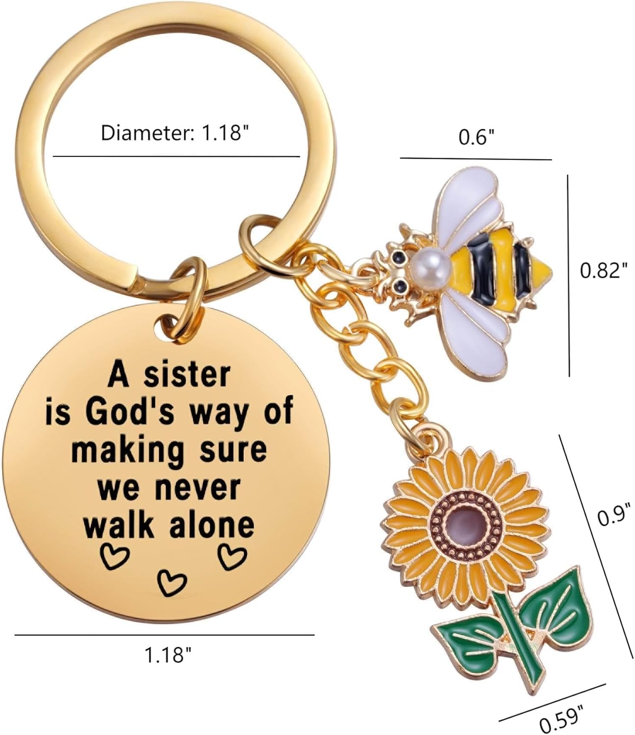 Sunflower Keychain for Women Inspirational Christmas Birthday Graduation Jewelry Gifts for Mom Daughter Wife Friend Sister - Image 4