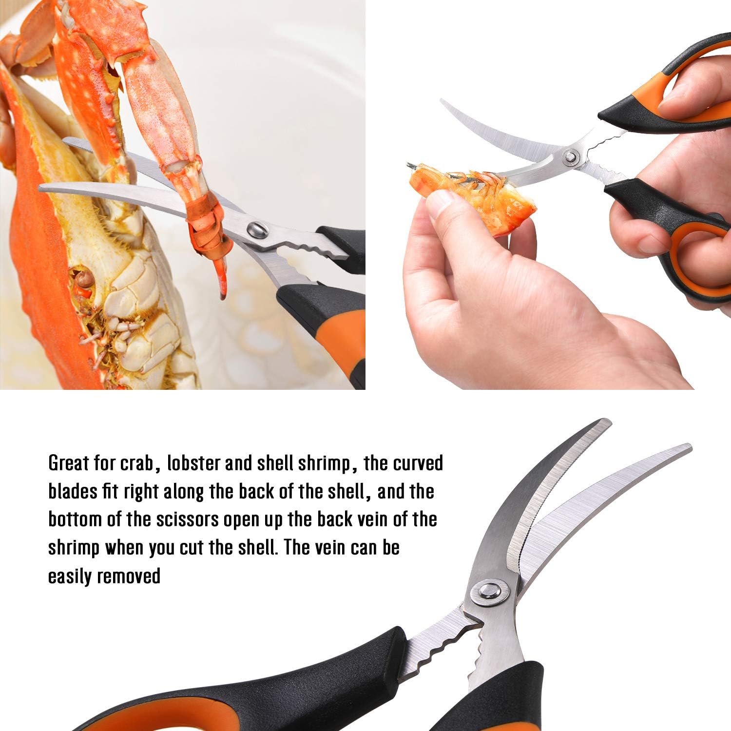 4-Person Seafood Tools Set includes 2 Crab Crackers, 4 Lobster Shellers, 4 Crab Leg Forks/Picks and 1 Seafood Scissors - Nut Cracker Set - Image 4