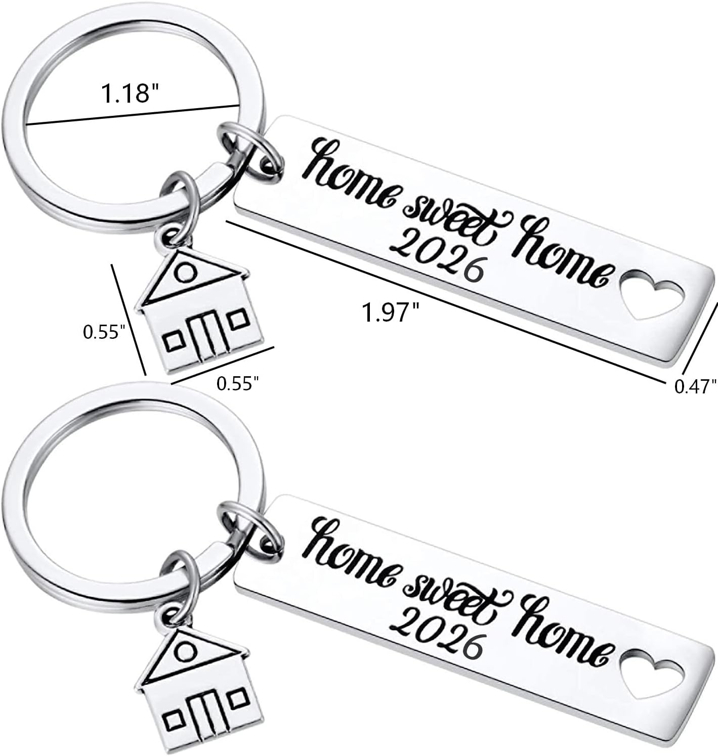 Kvekstio 2PCS 2026 Home Sweet Home Key Chain Housewarming Presents, New Homeowner Keychain Closing Gift Ideas, Real Estate Gifts From Agent For Client Congratulations - Image 4
