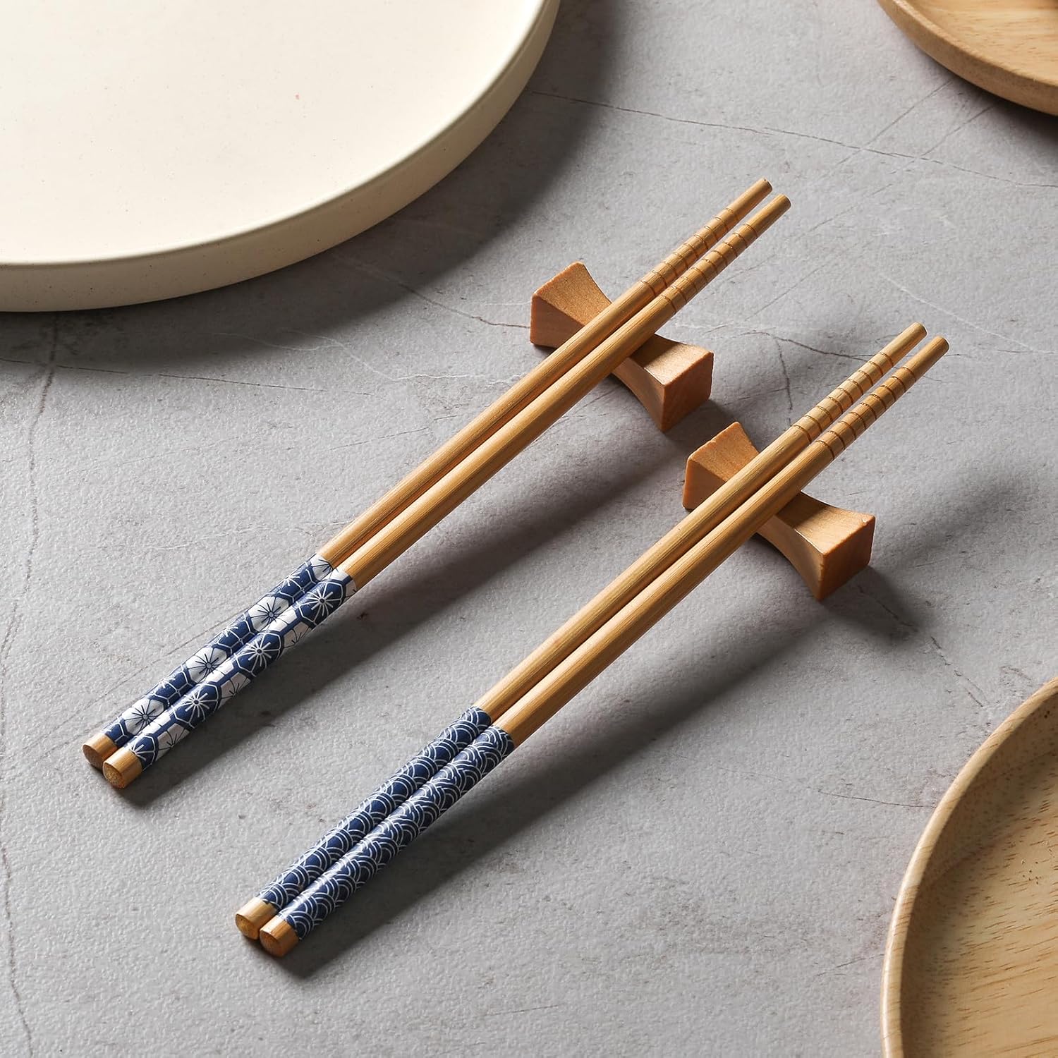 10 Pairs Reusable Bamboo Chopsticks, Japanese Style Natural Bamboo Wooden Chopstick Classic Style Chop Stick 8.8 Inch - Image 4