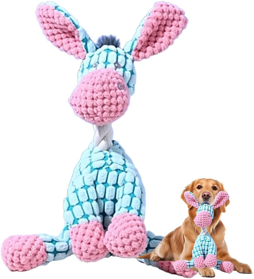 2026 New Dog Toys, Indestructible Plush Toy for Aggressive Chewers, Interactive Squeaky Soft Puppy Chew Toy, Durable Teething Toys Small Medium Large Dogs (Sky Blue) - Image 1