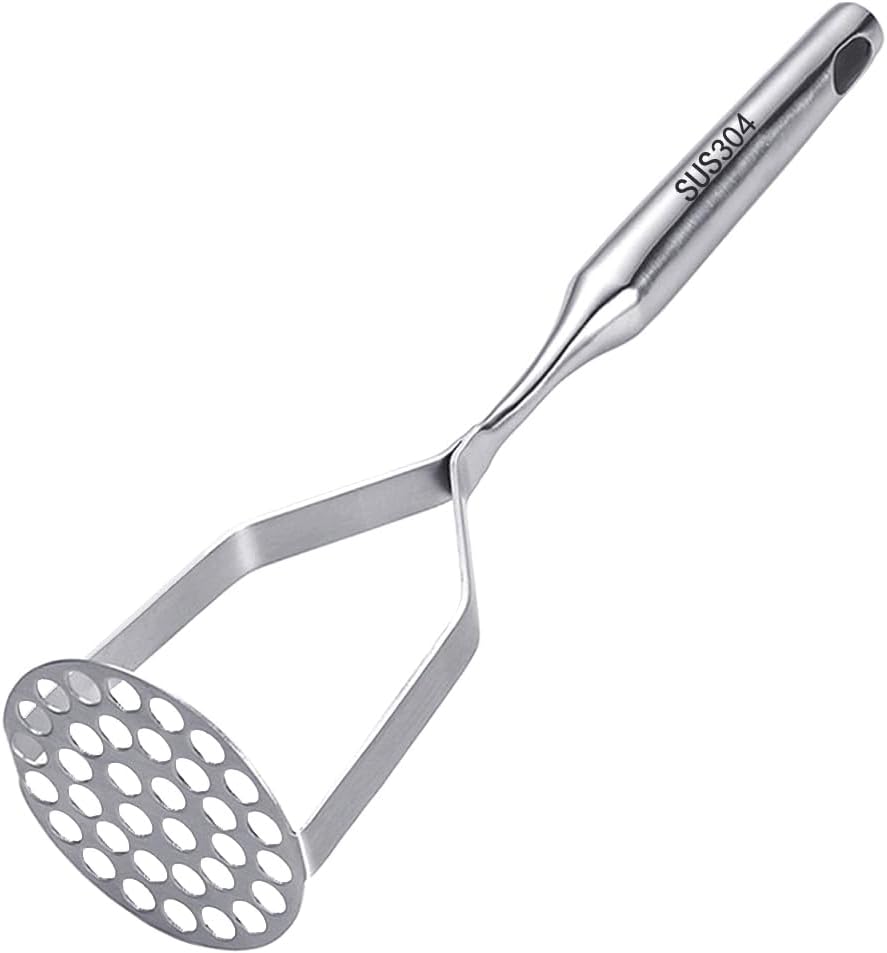 Potato Masher Stainless Steel,Mashed Potatoes Masher Kitchen Tool, Handle Potato Smasher for Potatoes,Avocado, Vegetables, Meat,12Inch Heavy Duty Metal Mashing Utensil, Dishwasher Safe - Image 1