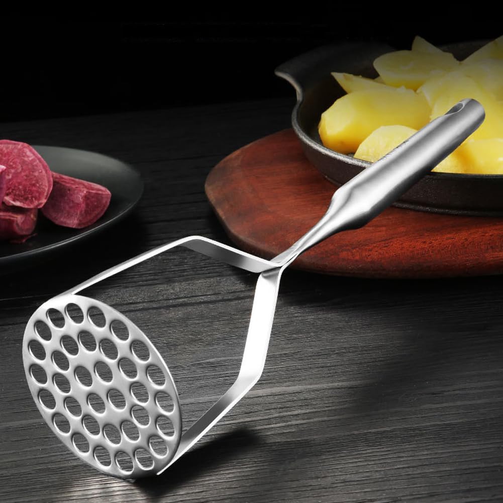 Potato Masher Stainless Steel,Mashed Potatoes Masher Kitchen Tool, Handle Potato Smasher for Potatoes,Avocado, Vegetables, Meat,12Inch Heavy Duty Metal Mashing Utensil, Dishwasher Safe - Image 4