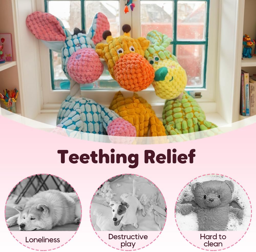 Linen Dog Toys, Durable Toy with Squeaker for Small Medium Large Dogs, Chew Resistant Animal Shaped Plush Toys Warm-Hearted Companion Anxiety Relief (Monkey) Monkey - Image 5