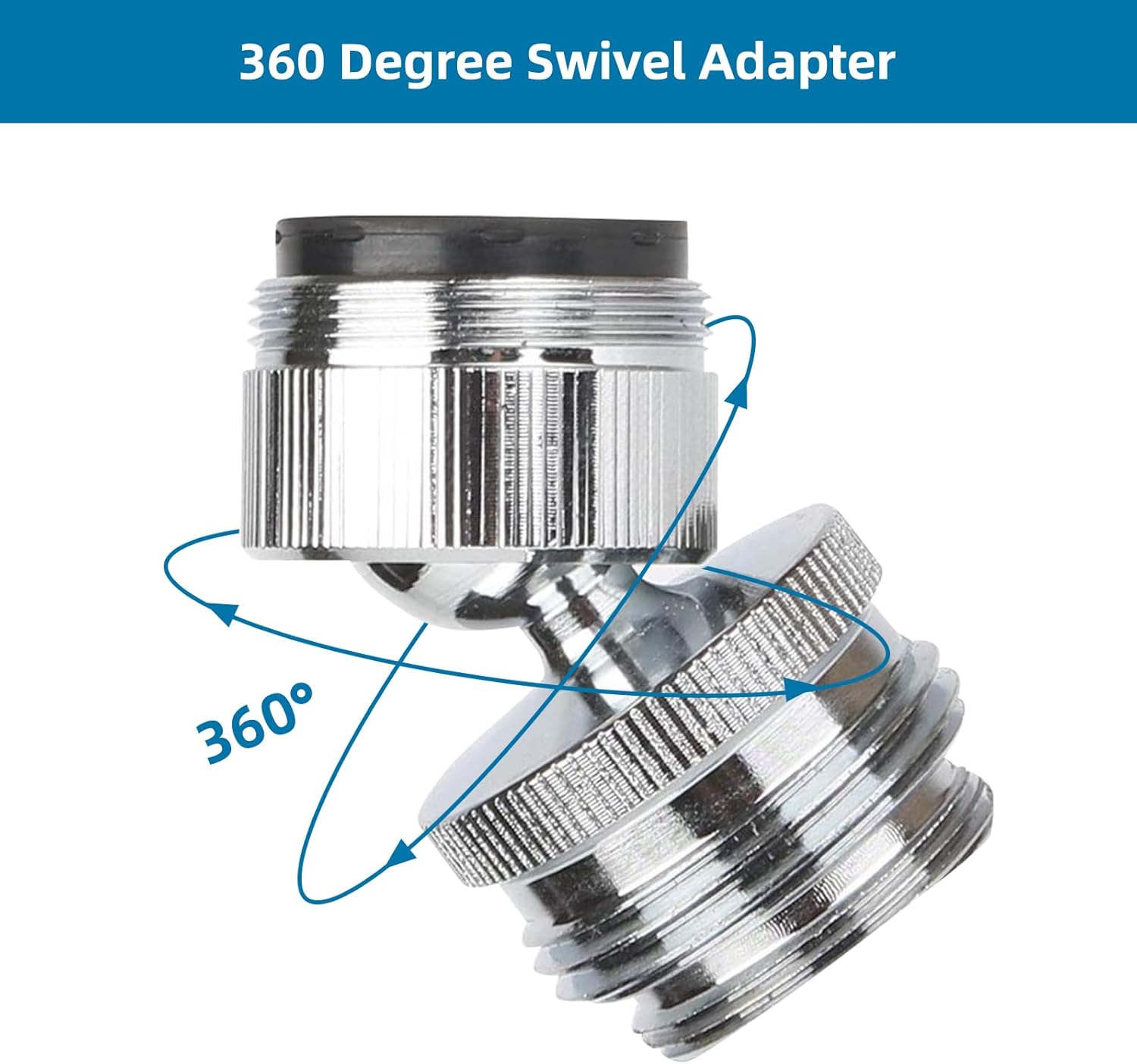 Faucet Adapter Kit, Swivel Aerator Adapter to Connect Garden Hose - Multi-Thread Kitchen Sink Faucet to Garden Hose Adapter 3/4 Inch - Chrome Finished - Image 5