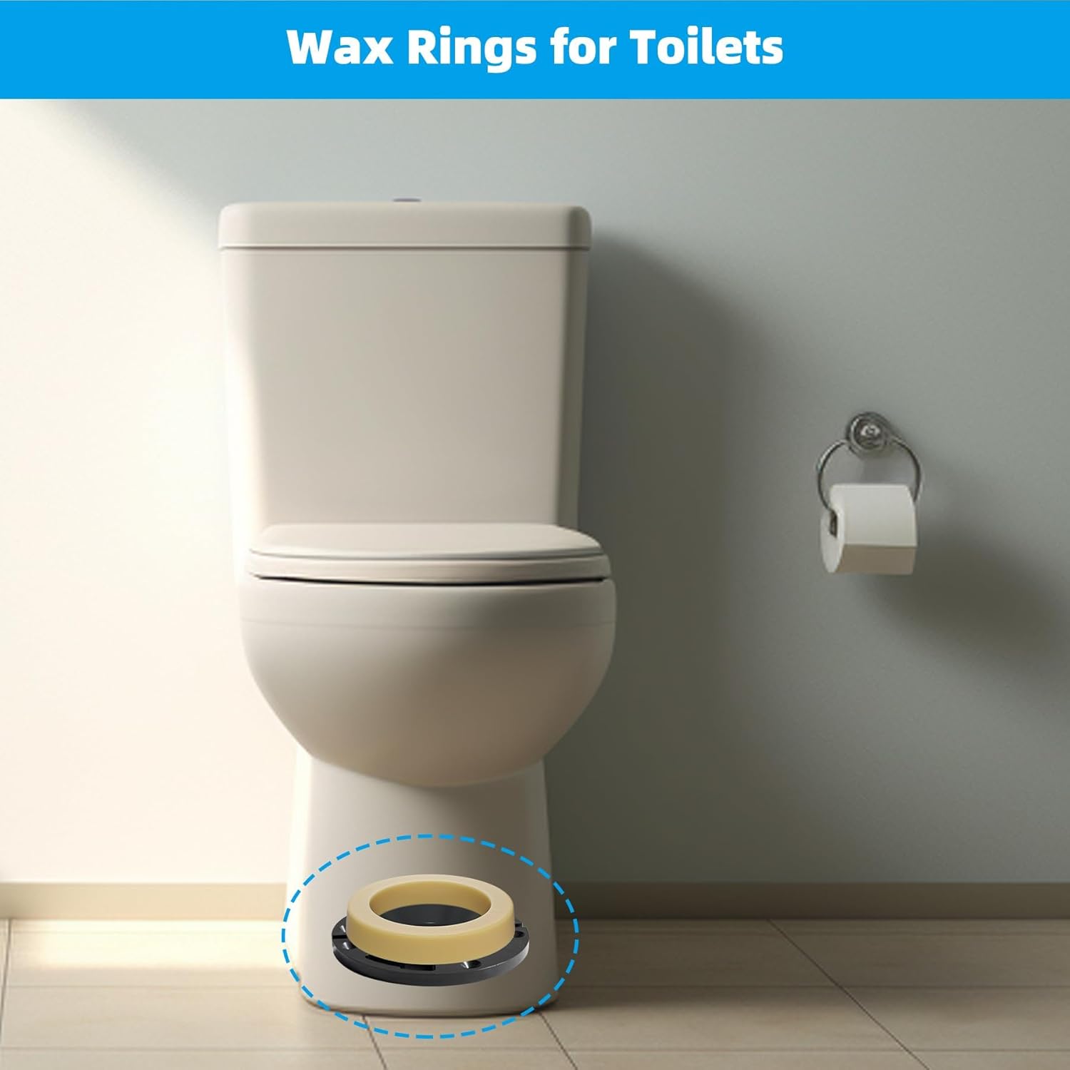 2 Pack Toilet Wax Ring, Thick Toilet Bowl Wax Ring Gasket for Toilet Bowl, Polyethylene Flange- Gas, Odor and Watertight Seal, Fits 3-inch and 4-inch Waste Line - Image 5
