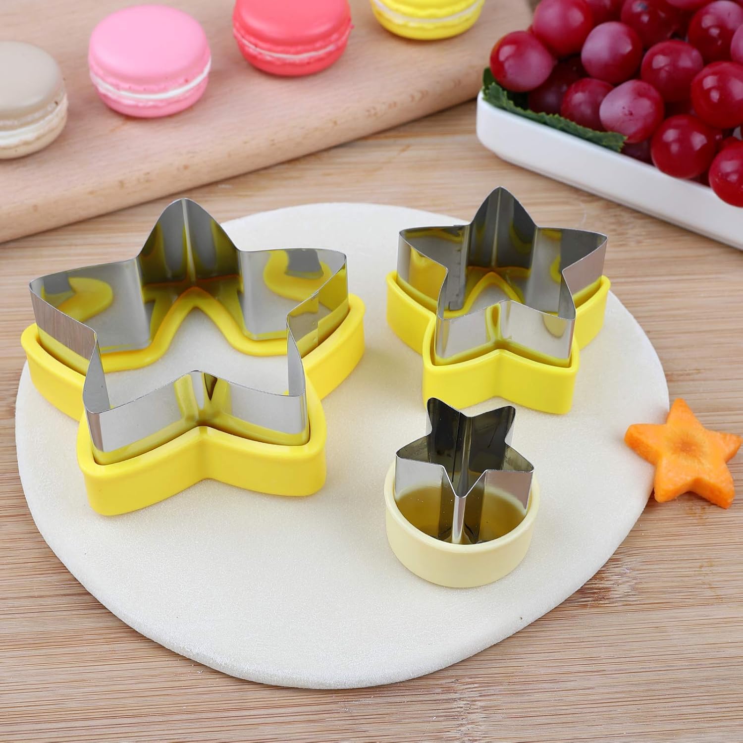 Stainless Steel Star Cookie Cutters, Mini to Large Sizes, Five-pointed Star & Vegetable Shapes Set for Kids - Image 3