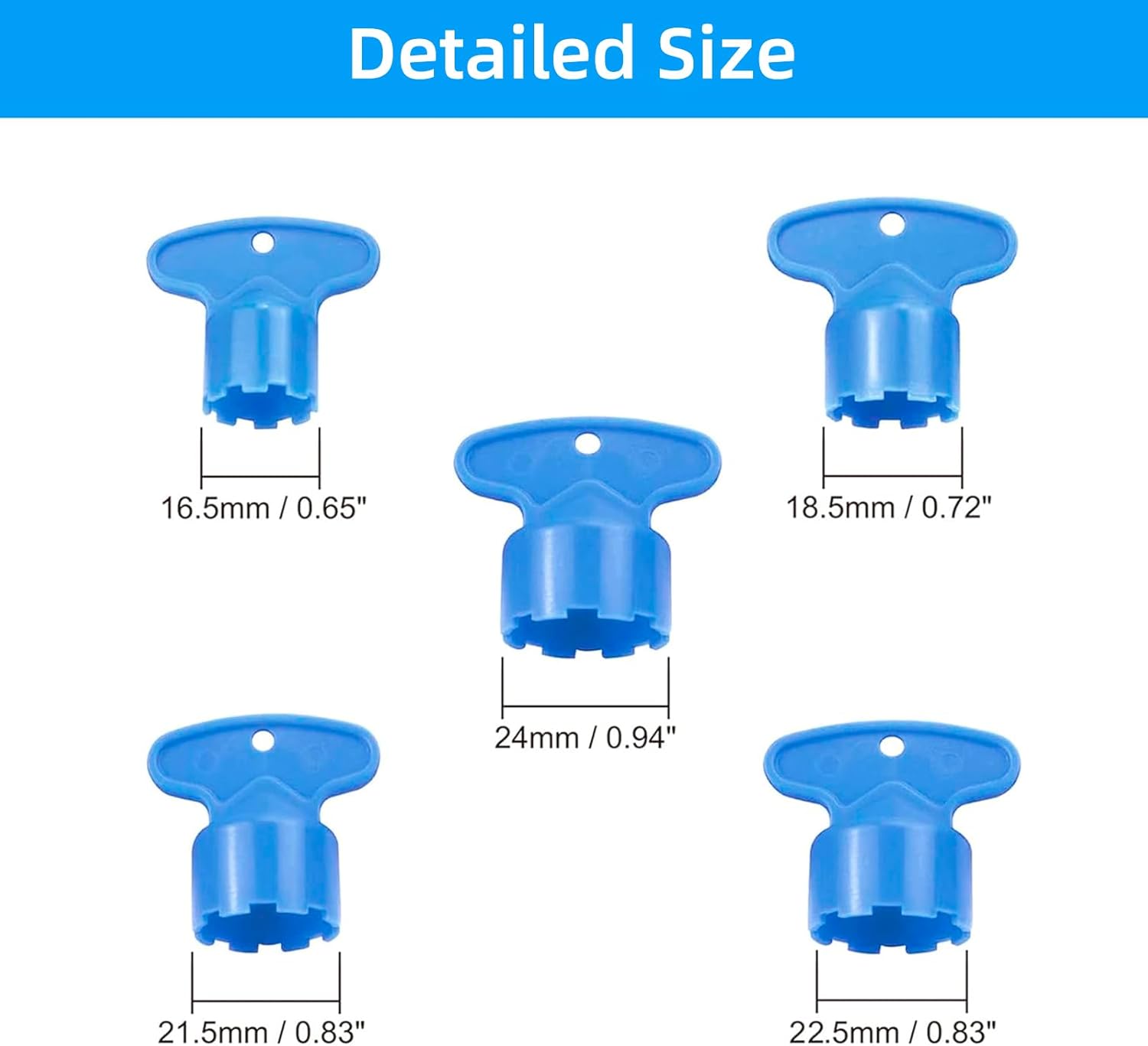 10 Pieces Faucet Aerator Key, Aerator Wrench with a Ring for Easy Storage Removal Wrench Tool for M16.5 M18.5 M21.5 M22.5 M24 5 Set (Pack of 2) - Image 4
