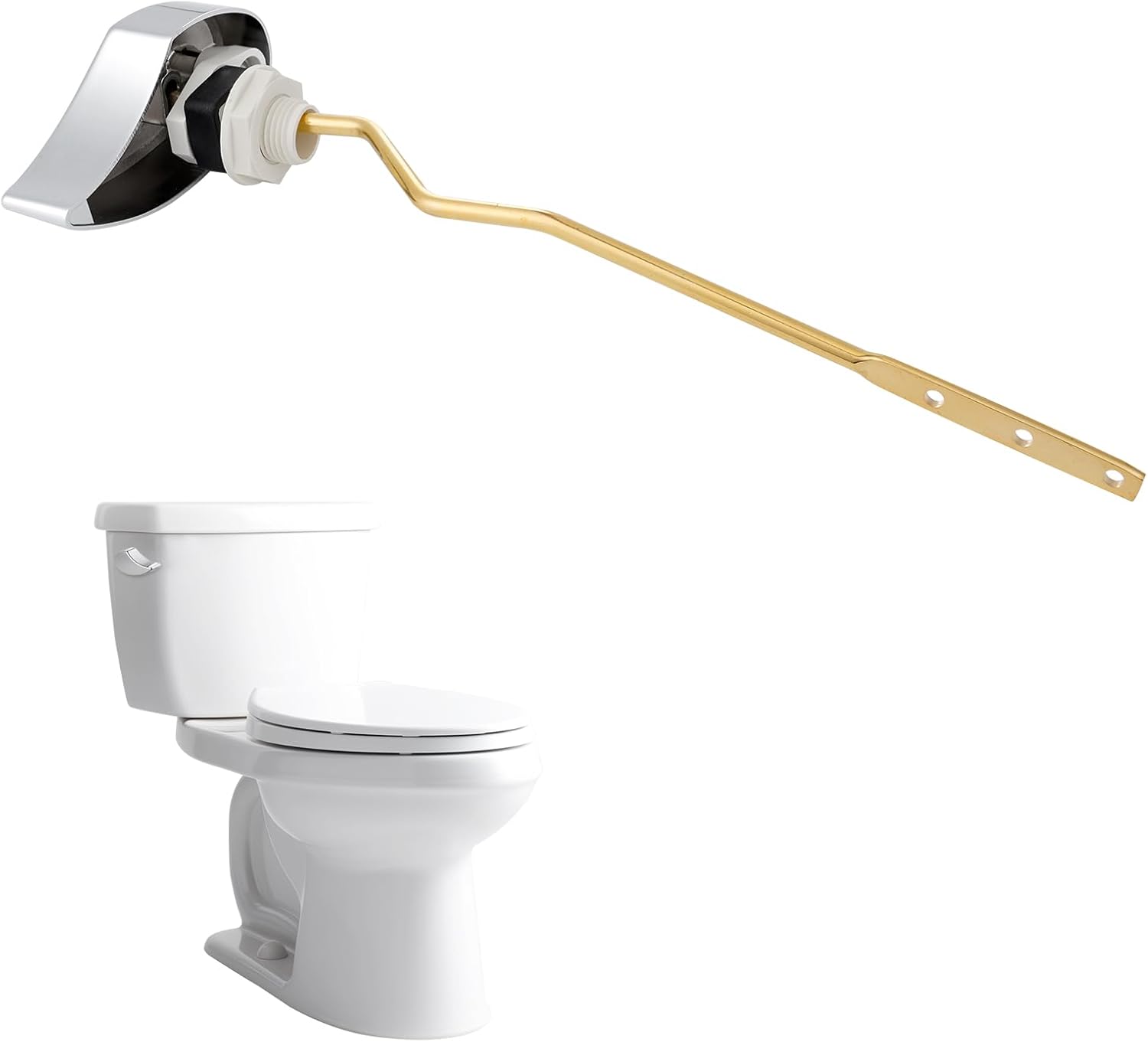 Metal Toilet Handle Replacement, Compatible with TOTO THU068#CP Trip Lvr for St743S, Brass Handle Trip Lever, Side Mount Toilet Flush Tank Lever, Chrome - Image 1