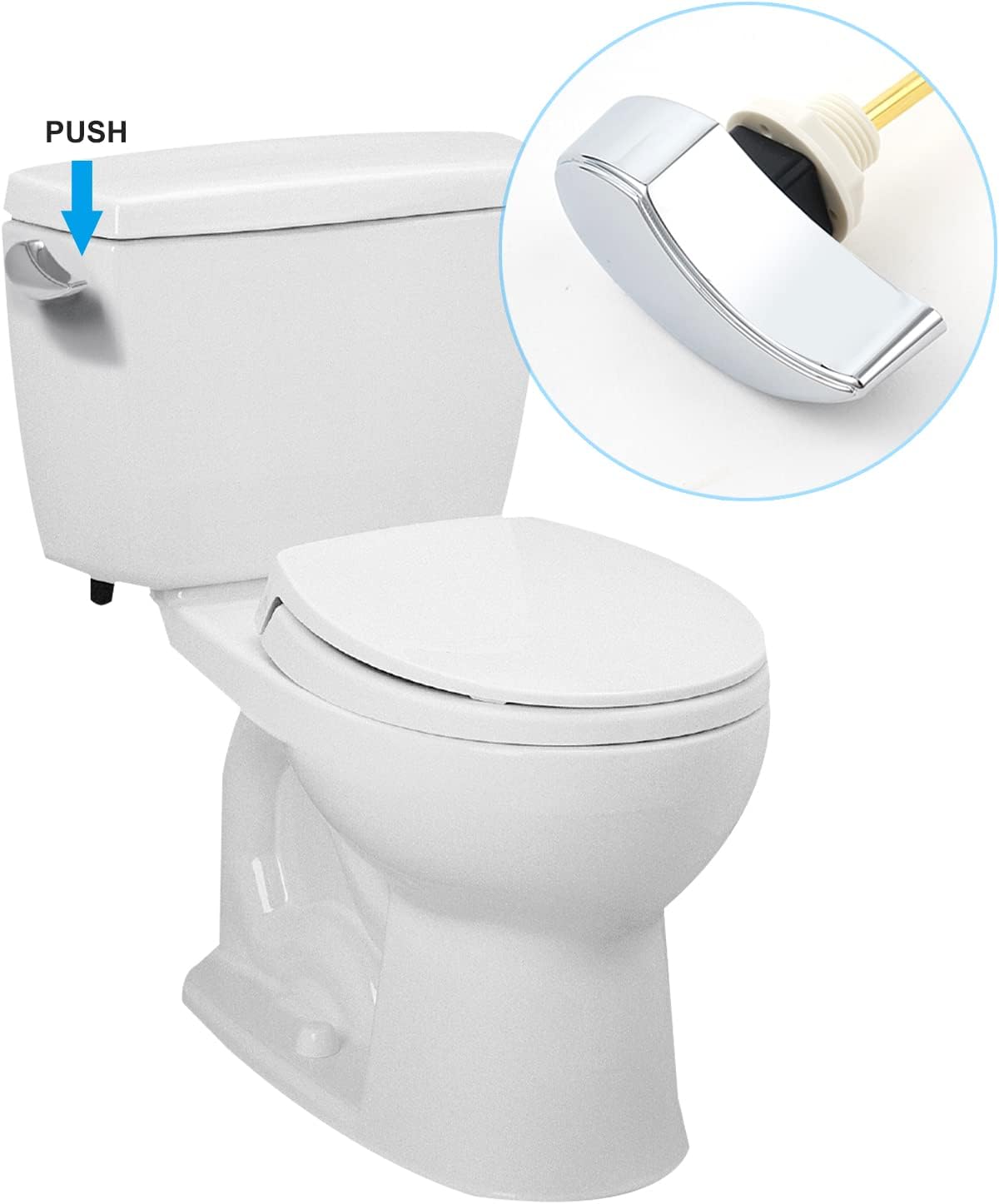Metal Toilet Handle Replacement, Compatible with TOTO THU068#CP Trip Lvr for St743S, Brass Handle Trip Lever, Side Mount Toilet Flush Tank Lever, Chrome - Image 8