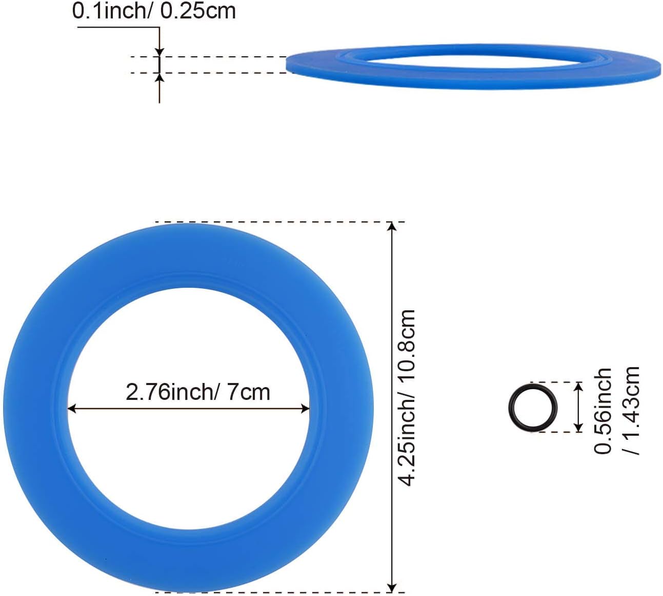2 Pack Toilet Flush Valve Seal, Upgraded Silicone Material Specific fit for American Standard & Eljer-Compatible with 7301111-0070A, Flush Valve Seal Kit Replacements with O Ring - Image 4