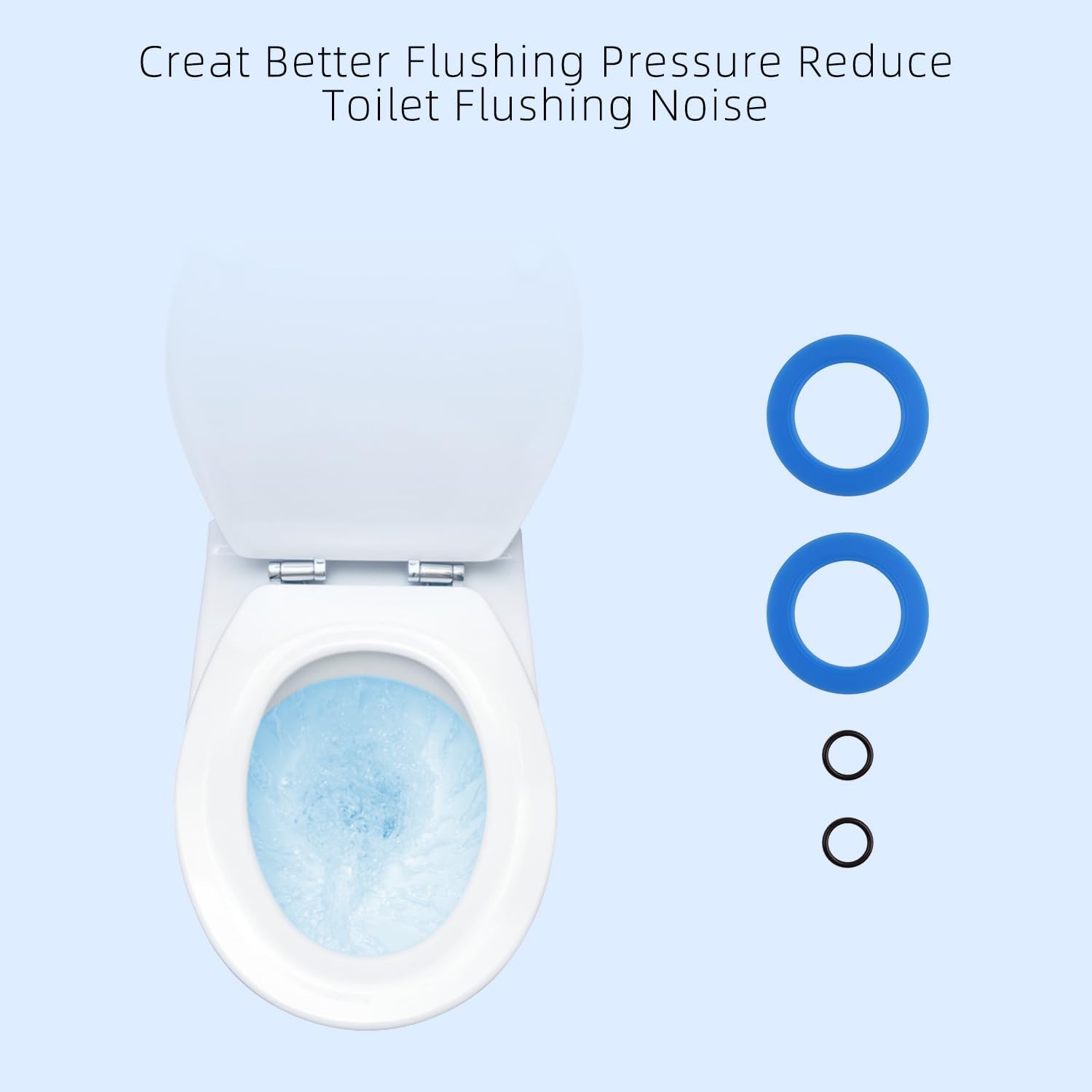 2 Pack Toilet Flush Valve Seal, Upgraded Silicone Material Specific fit for American Standard & Eljer-Compatible with 7301111-0070A, Flush Valve Seal Kit Replacements with O Ring - Image 7