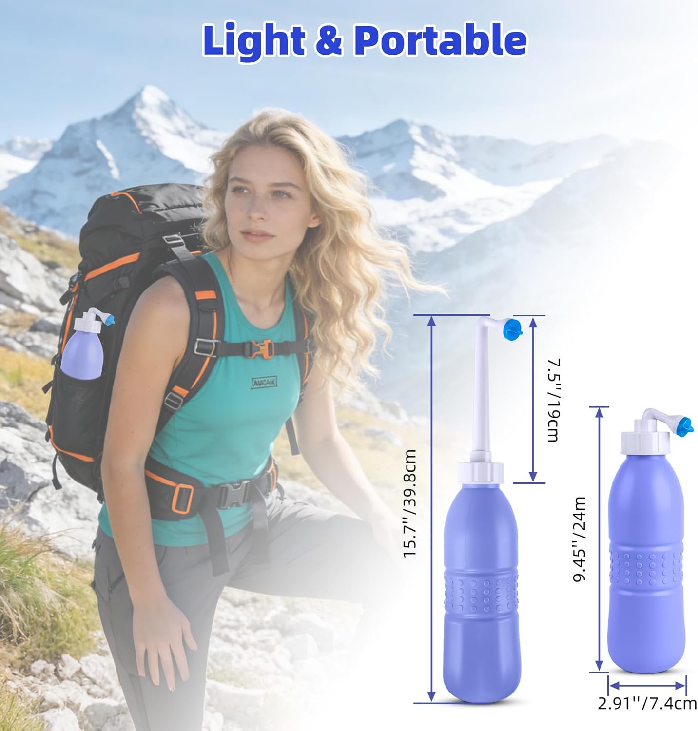 Portable Bidet Sprayer and Travel Bidet with Hand Held Bidet Bottle for Personal Cleansing Use Extended Nozzle - Personal Hygiene Care Toilet Bidet Shower/Bathroom Bidet Spray -21.8oz(620ml) - Image 8