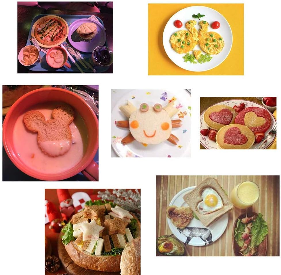 Sandwich Cutter Set Fruit Cutters Bread Cutout Shapes for Kids Lunch Butterfly Dinosaur Unicorn Mousehead Food Shaped Cookie Cutters 13 Pack for Baking and Food Tools Accessories - Image 5