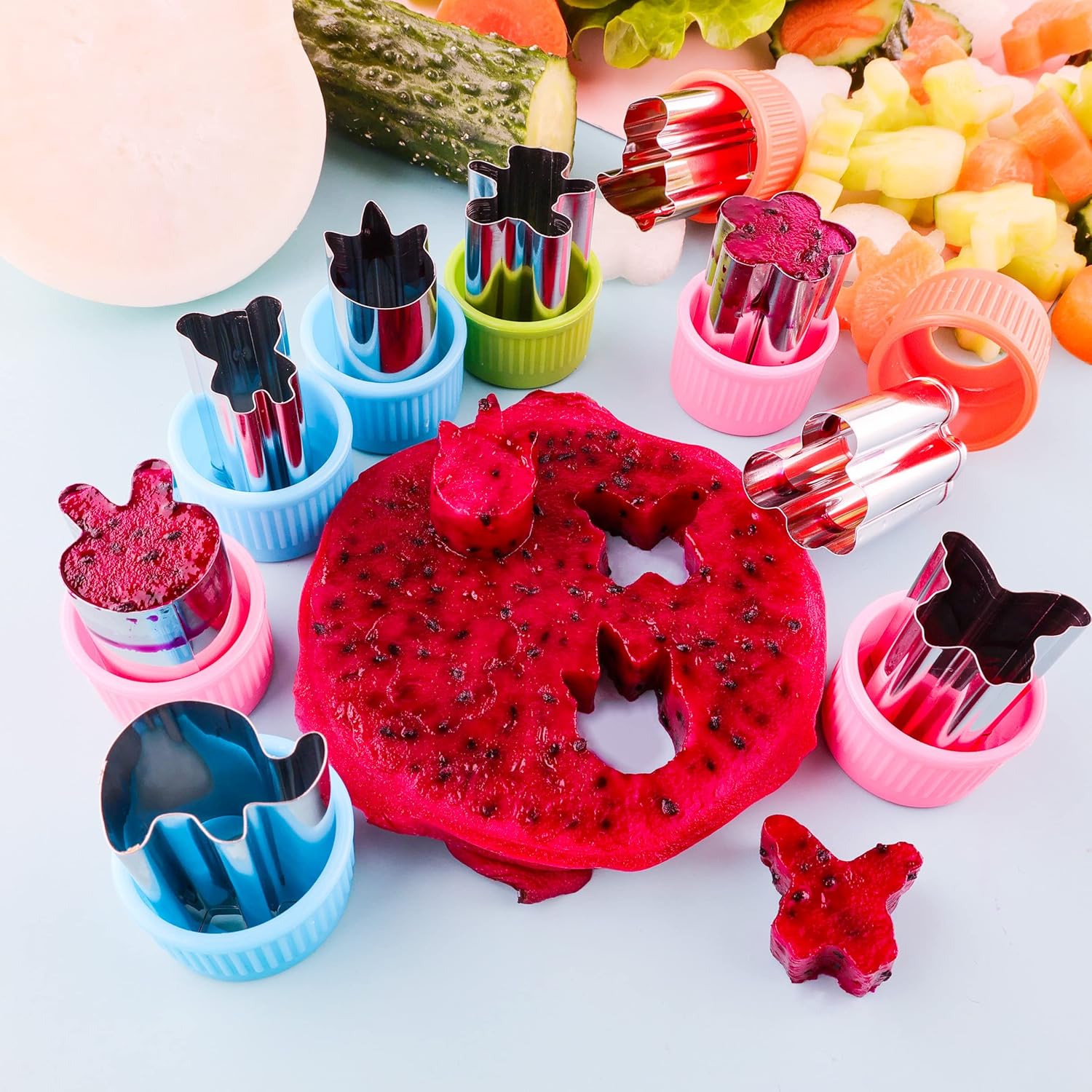 Sandwich Cutter Set Fruit Cutters Bread Cutout Shapes for Kids Lunch Butterfly Dinosaur Unicorn Mousehead Food Shaped Cookie Cutters 13 Pack for Baking and Food Tools Accessories - Image 6