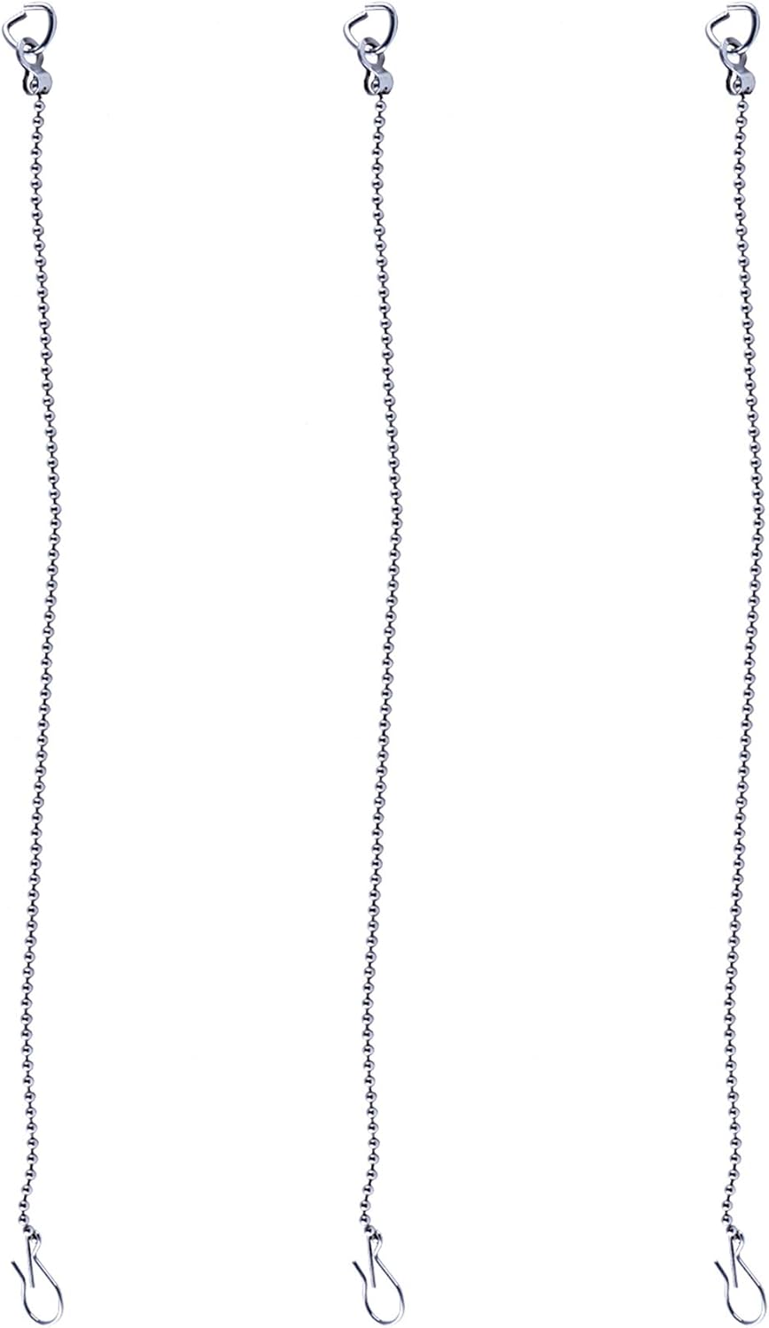 3 Pack Universal Toilet Flapper Chain Replacement Kit,Stainless steel,Including 12-Inch Chain,Hook,Ring - Image 1