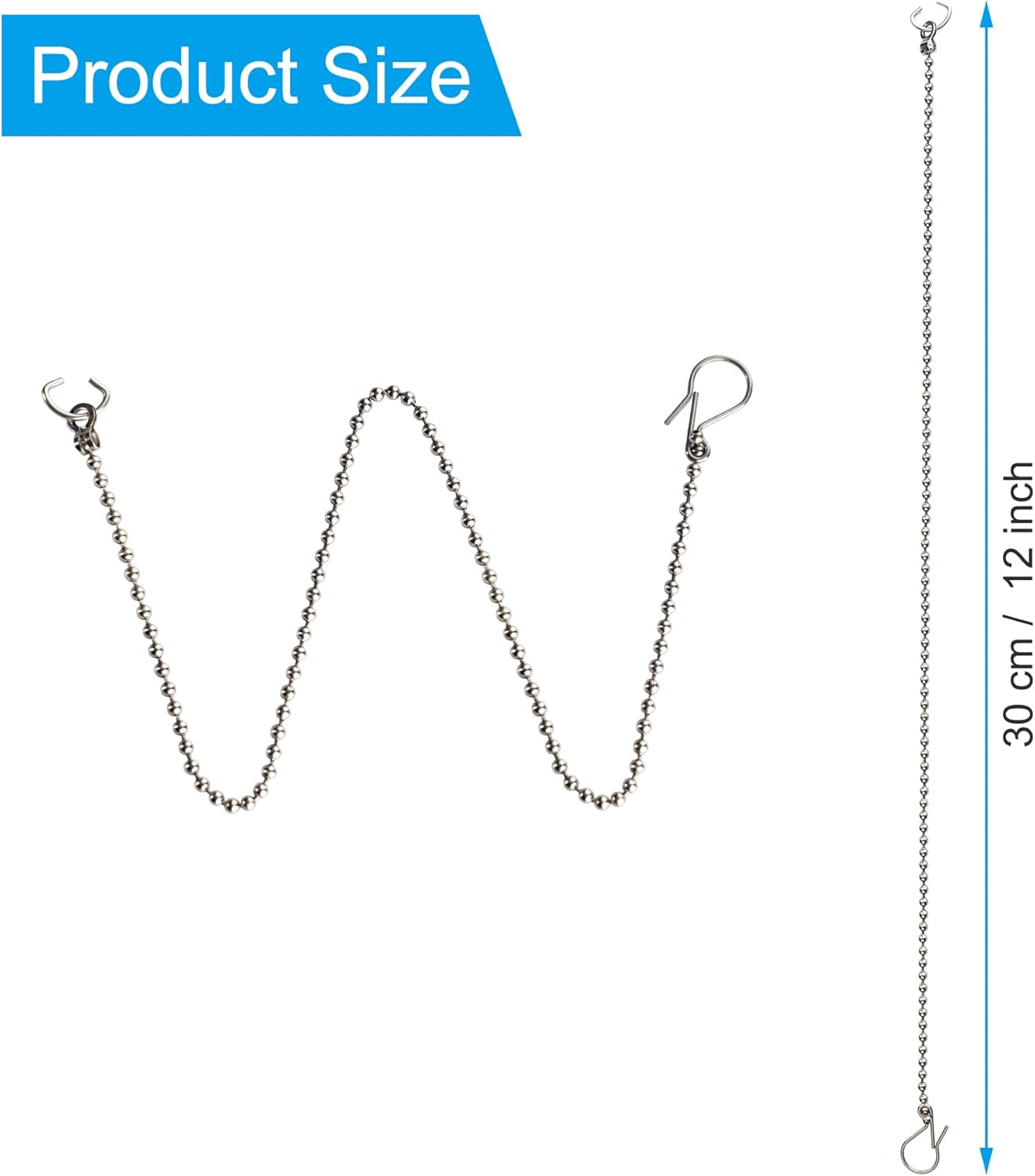 3 Pack Universal Toilet Flapper Chain Replacement Kit,Stainless steel,Including 12-Inch Chain,Hook,Ring - Image 4