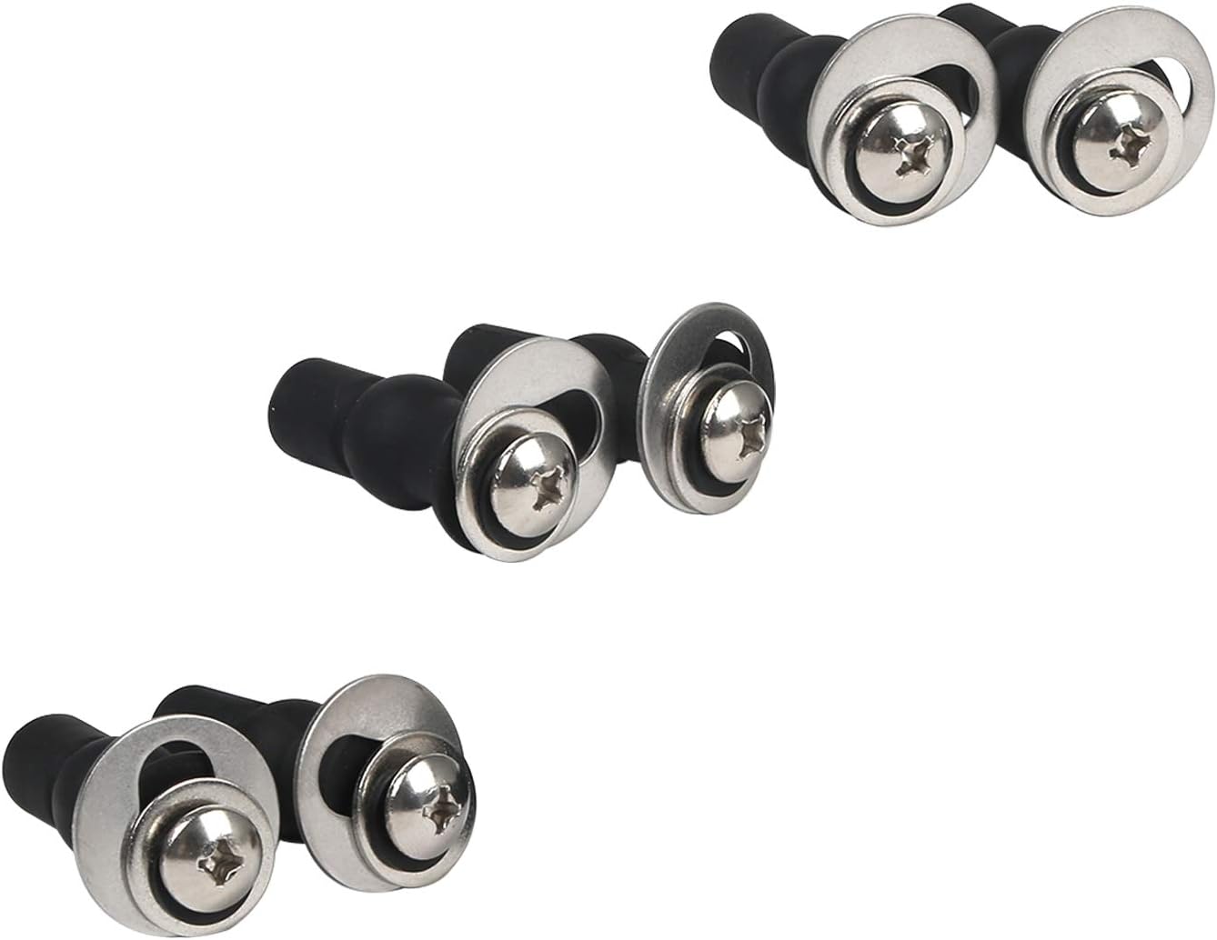 6 Pack Universal Toilet Seat Hinges Screw, Blind Hole fixings Expanding Rubber Top Fix Nuts Screws for Top Mounting Toilet Seat Hinges-3 Pairs (with One Expandable Ball) - Image 2
