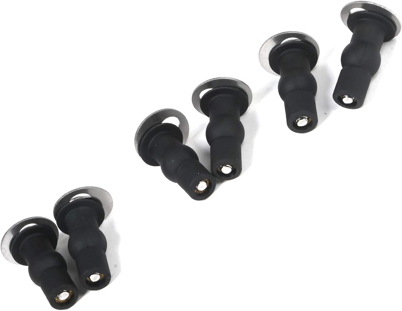 6 Pack Universal Toilet Seat Hinges Screw, Blind Hole fixings Expanding Rubber Top Fix Nuts Screws for Top Mounting Toilet Seat Hinges-3 Pairs (with One Expandable Ball) - Image 3