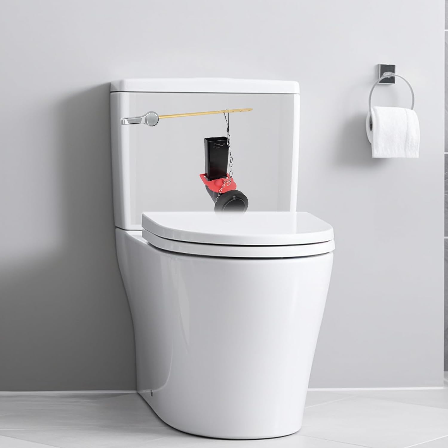 2 Inch Toilet Flapper Replacement Compatible with Kohler Hinge-style parts 84995 and 1000490 Toilet Flapper, High Performance with Stainless Chain, Easy to Install - Image 5
