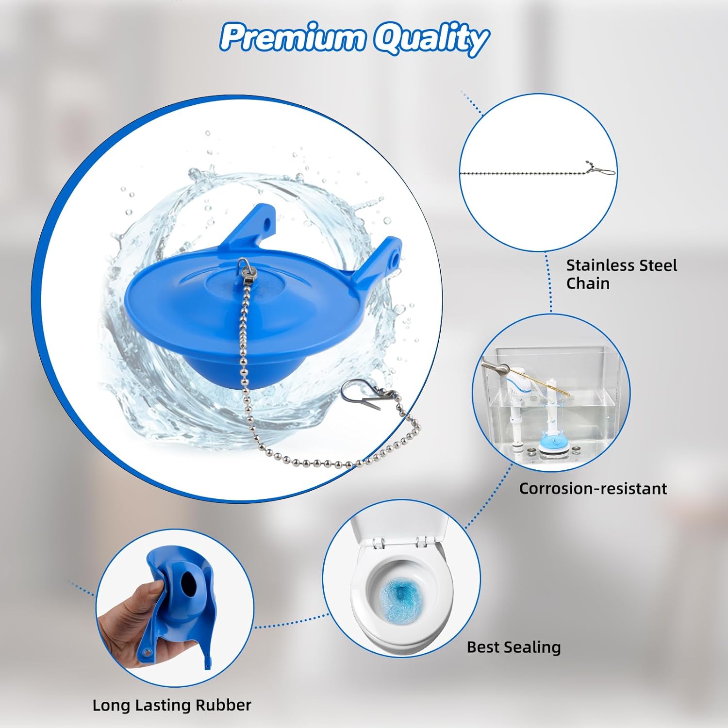 2 pcs Toilet Flapper Replacement, Compatible with Gerber 99-788 and Lowes AquaSouce Original 3
