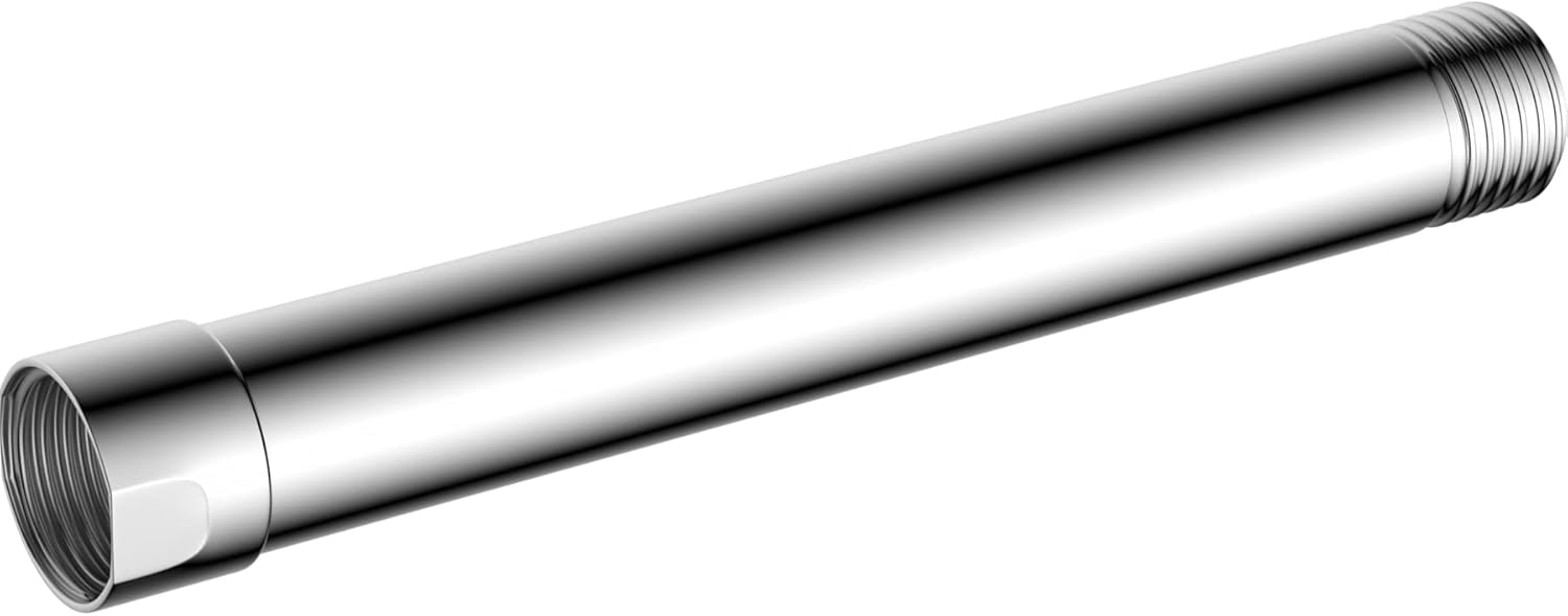 All Metal 6 Inch Shower head Extension, Solid Brass Shower Arm Extension shower Head Extender, Water Outlet Lowers Existing Shower Head Shower Pipe Extension, Chrome Finish - Image 1