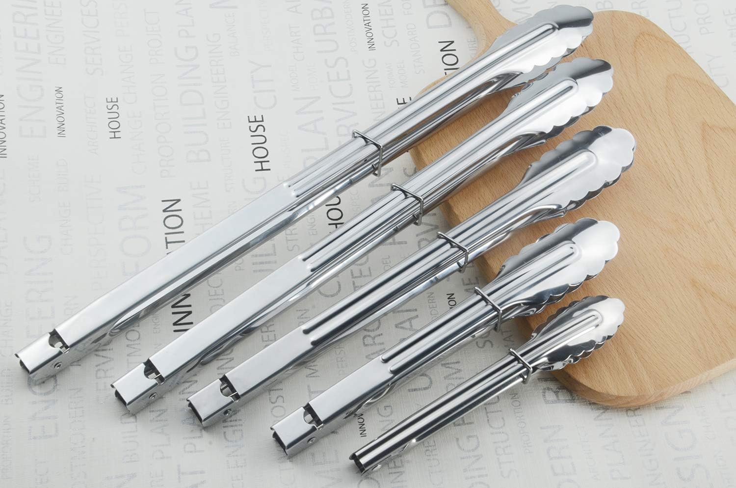 Stainless Steel Serving Tongs Grilling Tongs for Cooking Camping Barbecue (12-Inch 3 Pieces) - Image 5