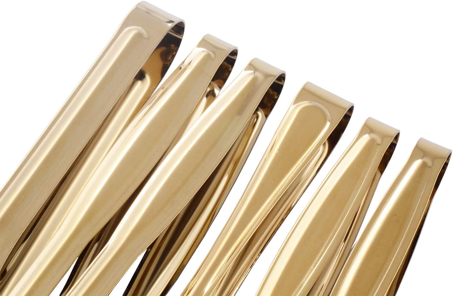 Gold Plated Mini Serving Tongs Set 6-Inch Appetizers Tongs Stainless Steel Small Sugar Cube Tongs Ice Tongs, Set of 6 - Image 7