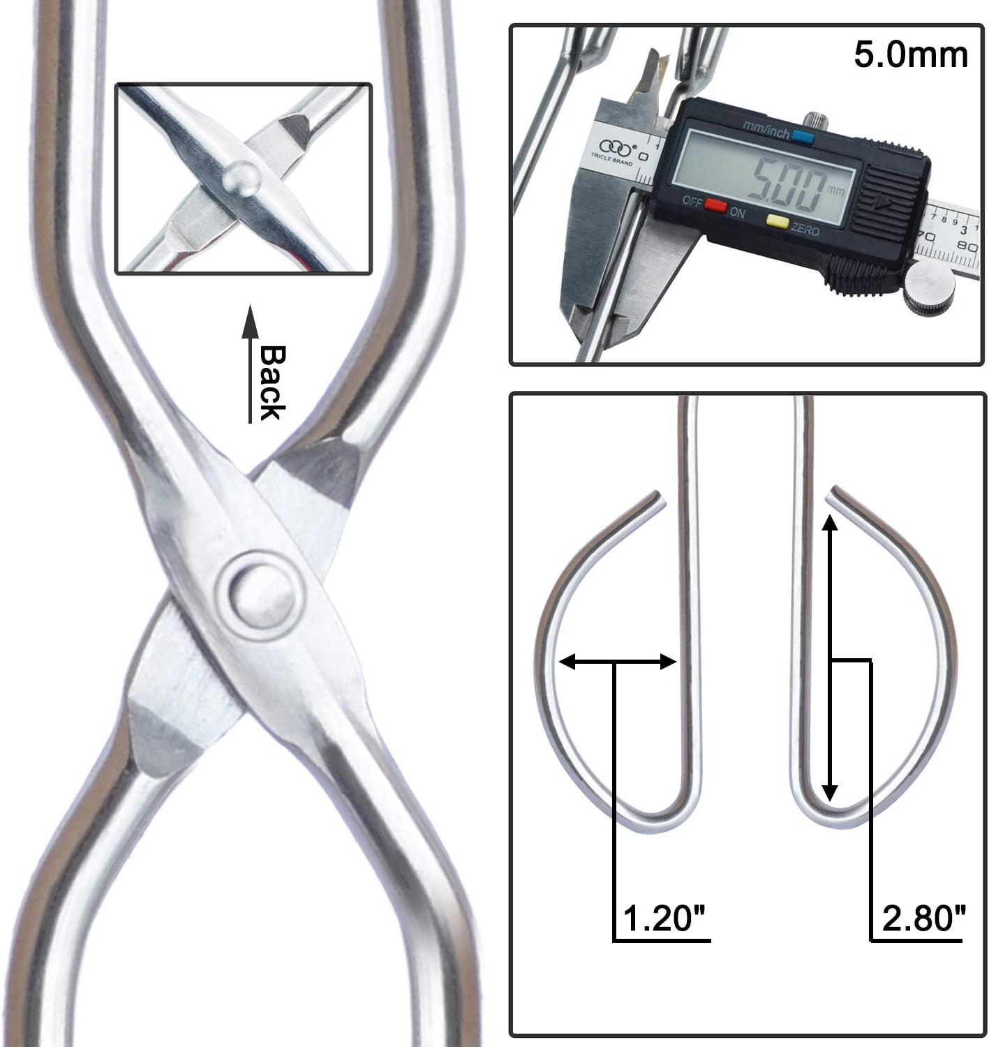 Stainless Steel Kitchen Scissor Tongs Set, 2-Piece (10/13 Inch) for Cooking, Grilling, Serving, and Barbecue - Image 3