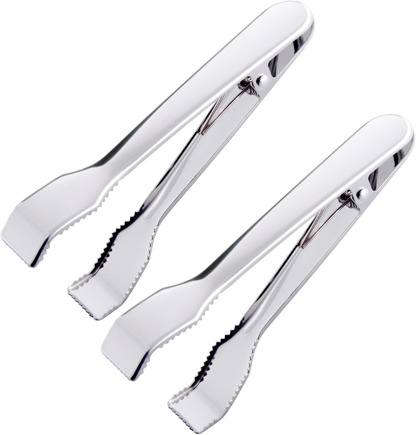 Ice Tongs for Ice Bucket 6-3/4 Inch - Set of 2 - Premium 18/8 Stainless Steel Ice Tongs with Teeth for Ice Sugar Cubes Tea Party Coffee Bar Food Serving - Image 1