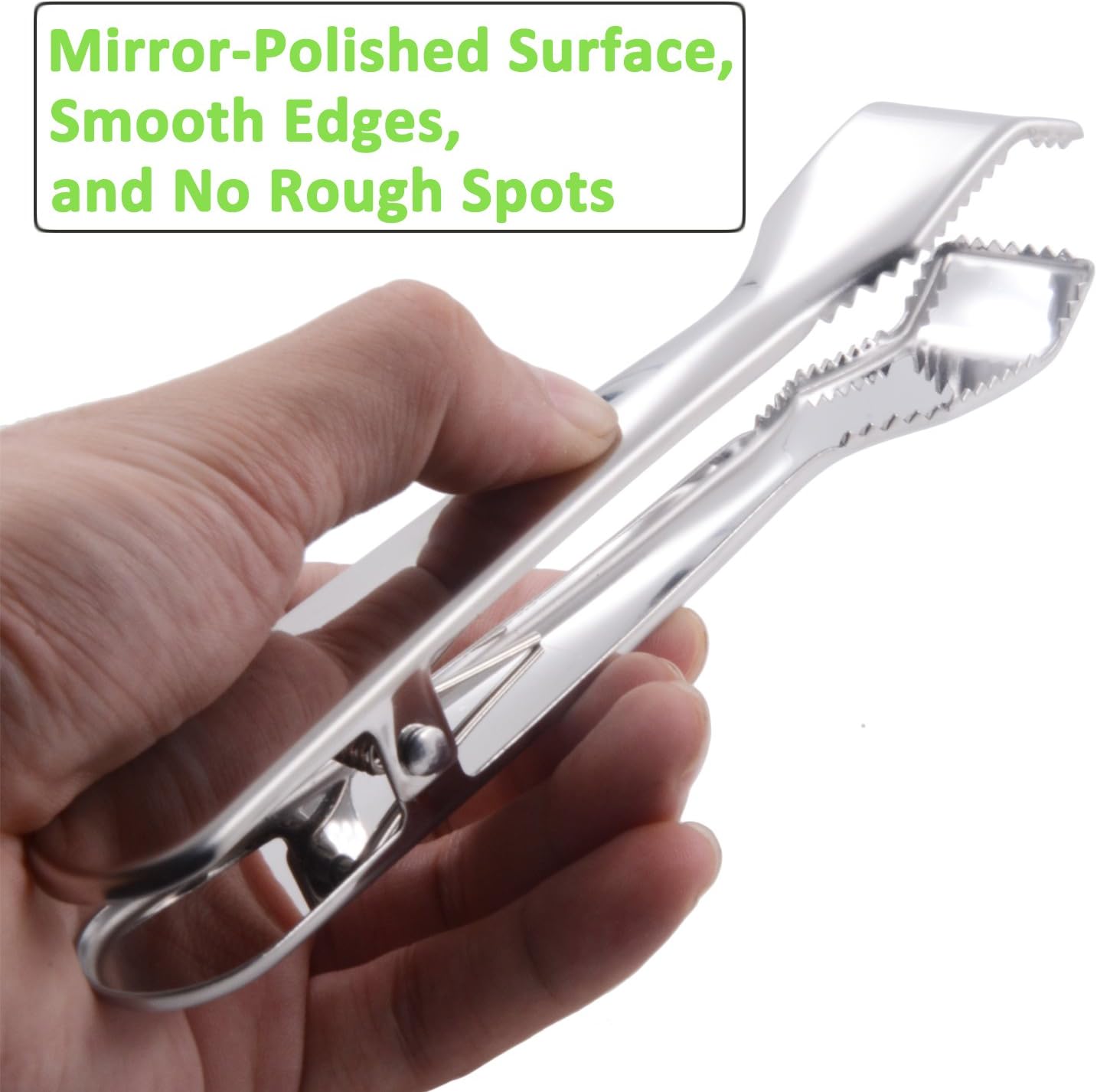 Ice Tongs for Ice Bucket 6-3/4 Inch - Set of 2 - Premium 18/8 Stainless Steel Ice Tongs with Teeth for Ice Sugar Cubes Tea Party Coffee Bar Food Serving - Image 3