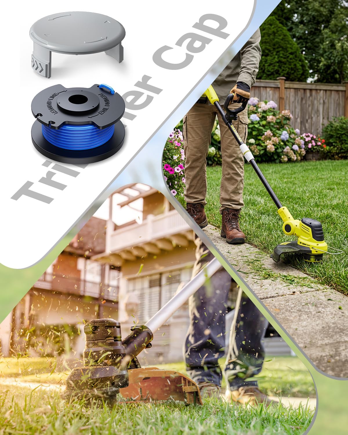4 Pack AC14HCA Replacement Spool Cap Compatible with Ryobi Weed Wacker, Weed Eater Covers Parts Fit for Ryobi One+ 18V, 24V, 40V Cordless String Trimmers - Image 5
