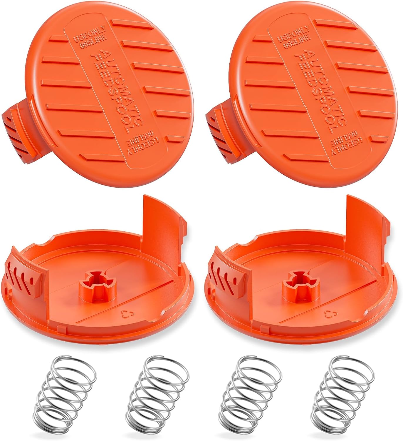 4 Pack Weed Eater Cap Compatible with Black and Decker Weed Wacker, RC-100-P Replacement Spool Cap Covers, Weed Eater Parts for Black and Decker String Trimmer - Image 1