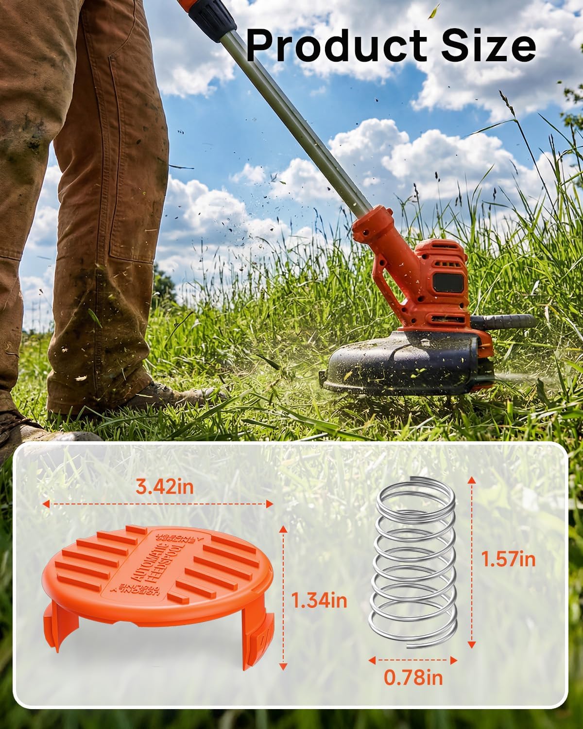 4 Pack Weed Eater Cap Compatible with Black and Decker Weed Wacker, RC-100-P Replacement Spool Cap Covers, Weed Eater Parts for Black and Decker String Trimmer - Image 2