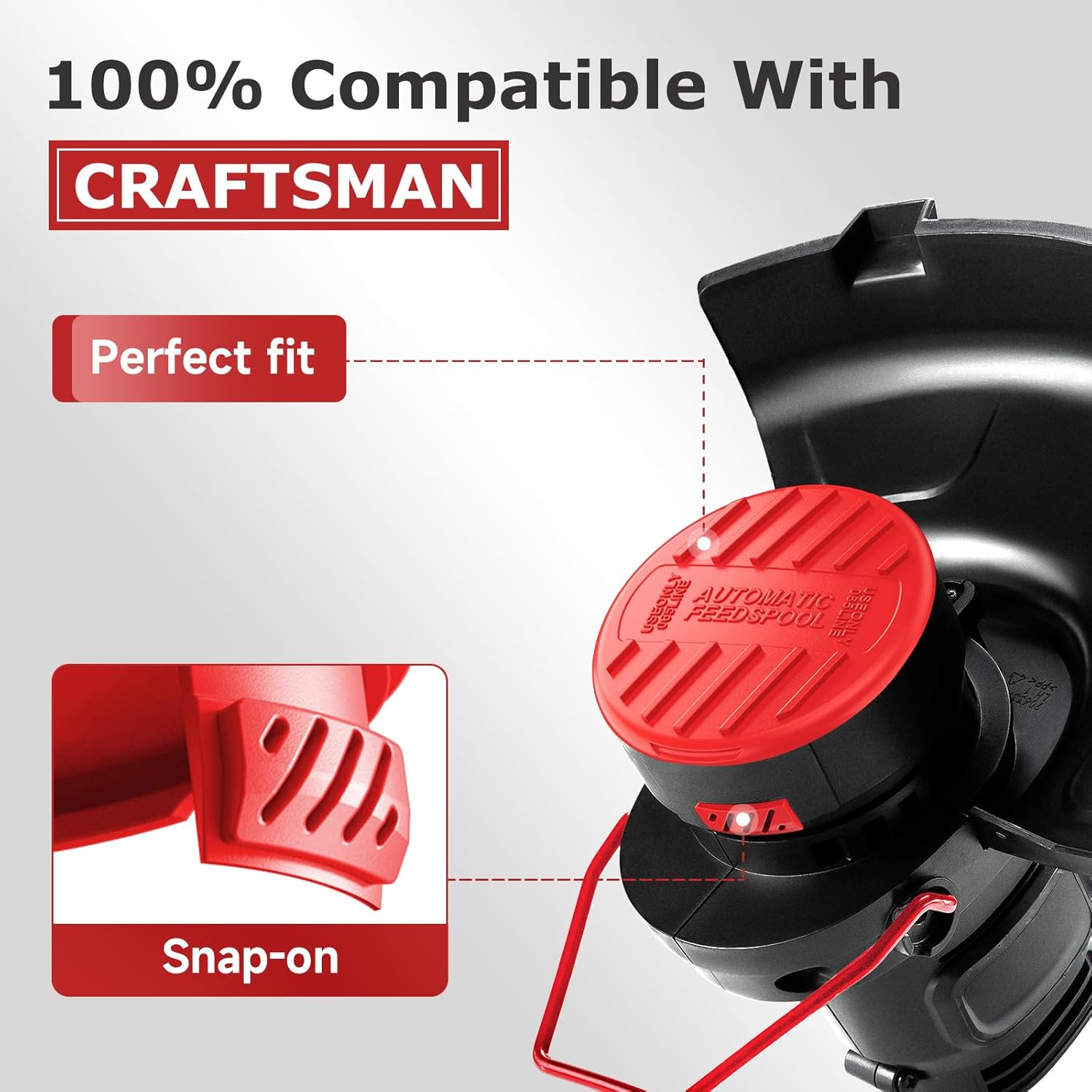 CMZST120SC String Trimmer Spool Cap for Craftsman Weed Eater CMCST900, CMEST913, CMESTE920, CMZST98020, CMESTA900, CMCST915, (4 Cap, 4 Spring) - Image 4