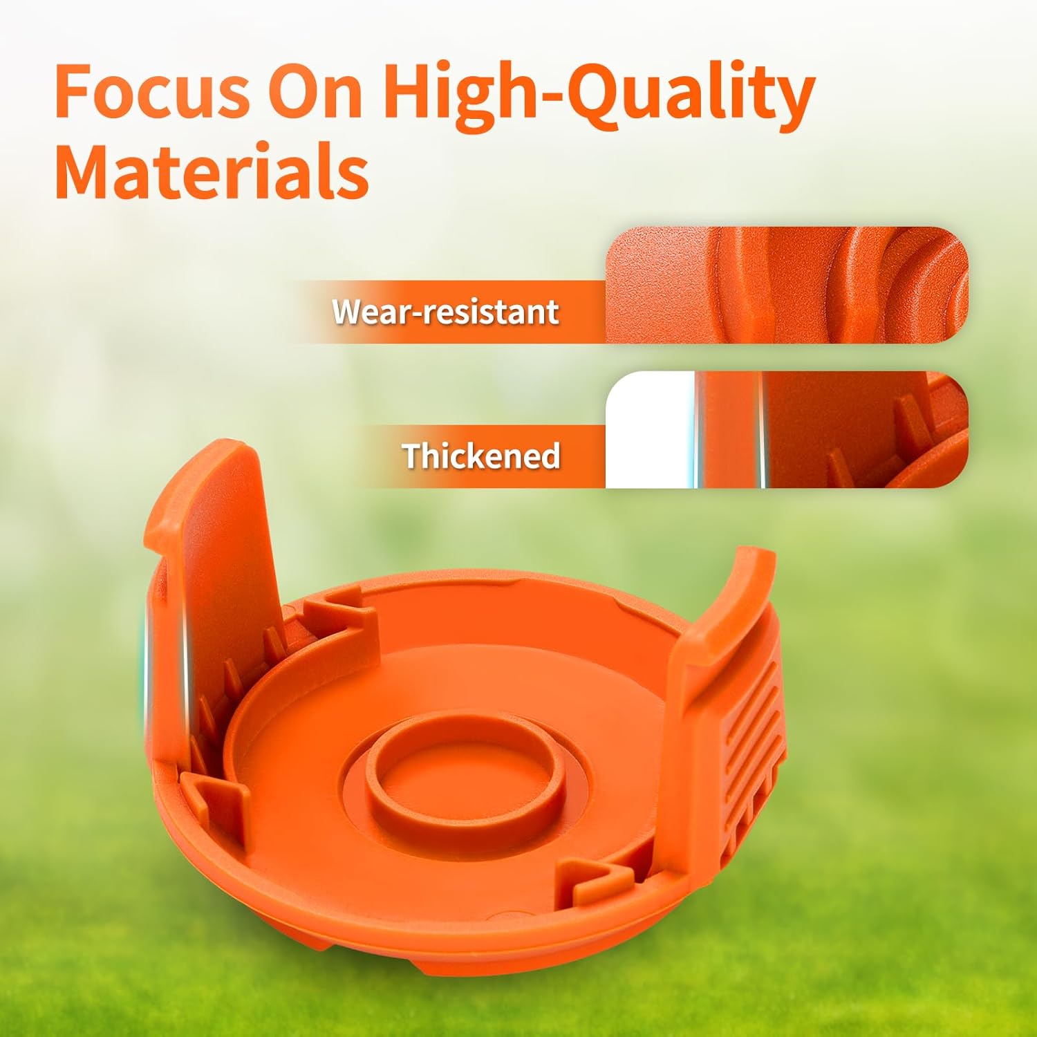Trimmer Replacement Spool Cap Covers Compatible with Worx String Trimmers WA0010, WA6531 (3-Pack) - Image 4