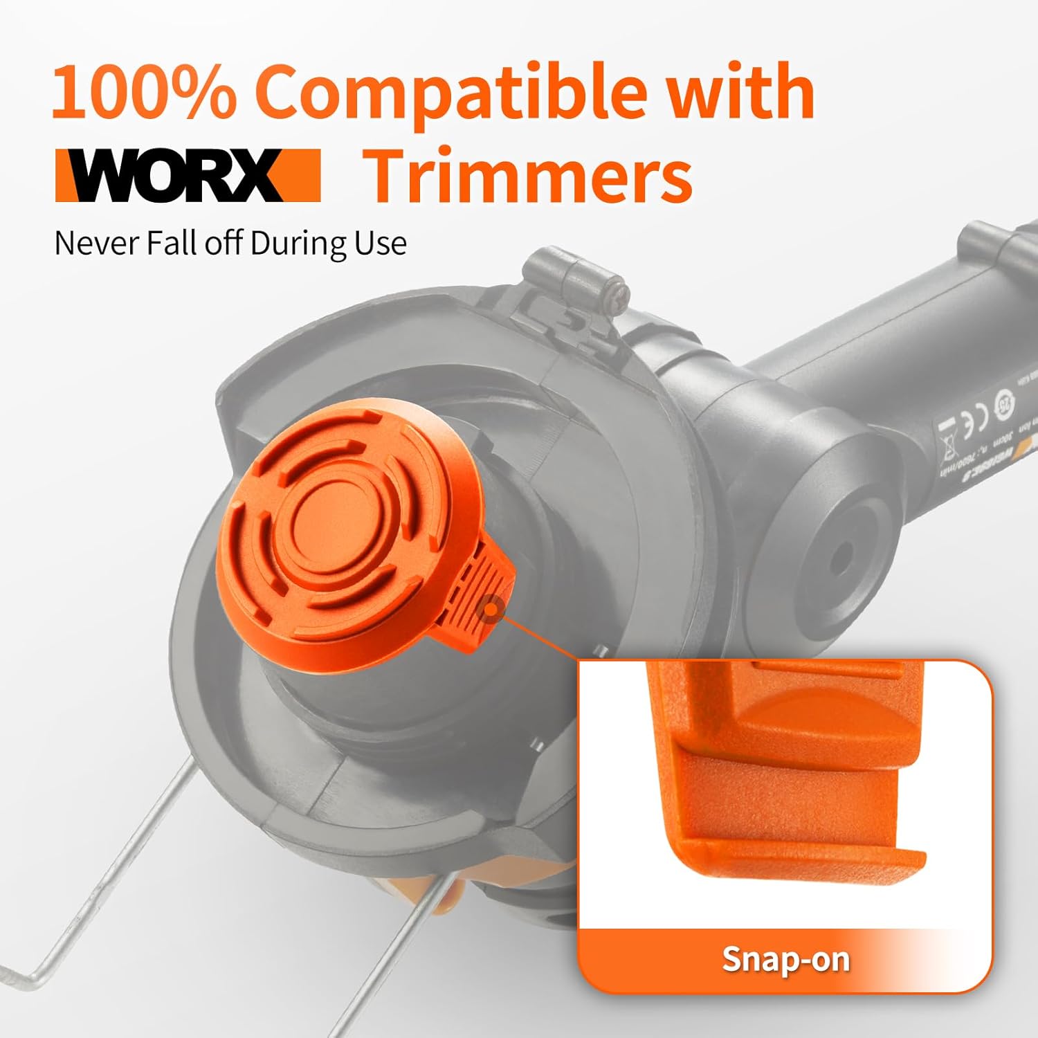 Trimmer Replacement Spool Cap Covers Compatible with Worx String Trimmers WA0010, WA6531 (3-Pack) - Image 6