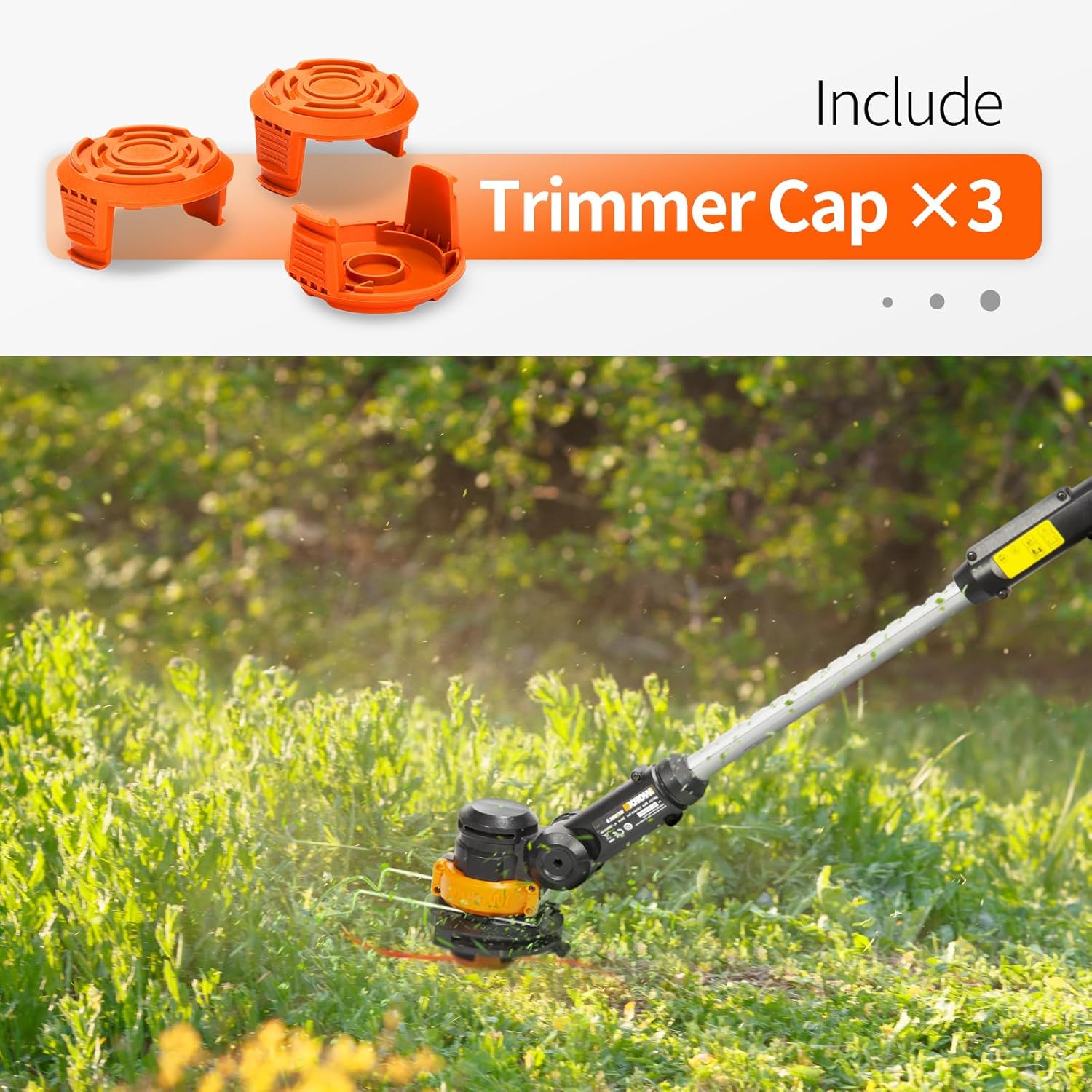 Trimmer Replacement Spool Cap Covers Compatible with Worx String Trimmers WA0010, WA6531 (3-Pack) - Image 7